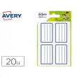 Etiquettes scolaire lignes bleues adh&eacute;sif 36x56mm 20 unit&eacute;s - Avery photo du produit