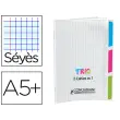 Cahier agrafe trio 3en1 polypropylene a5+ 17x22cm 96 pages - Conquerant photo du produit
