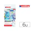 E - 4200 - boîte 6 couleurs froides noir violet bleu clair vert clair - Edding photo du produit