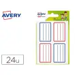 Etiquettes scolaire lignes bleues rouges 36x56mm 24 unit&eacute;s - Avery photo du produit