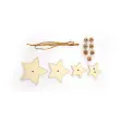 LOT DE 10 SACHETS DE 4 SUSPENSIONS ETOILES + 7 PERLES BOIS + 1 FIL OR photo du produit