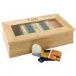 Bo&icirc;te &agrave; th&eacute; et infusion, en bois, 4 cases, brun fonc&eacute; - Aps photo du produit
