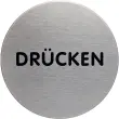 Pictogramme de porte "Pressez", Diamètre 65 mm - Durable photo du produit