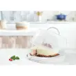 Plat & cloche &agrave; g&acirc;teau, rond, transparent/blanc - Plast Team photo du produit