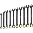 Jeu de cl&eacute;s mixtes &agrave; fourche &agrave; cliquet, 10 pi&egrave;ces - Quantool photo du produit