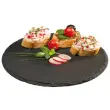 Plat en ardoise naturelle, diamètre 380 mm, anthracite - APS photo du produit
