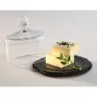 Plat en ardoise naturelle avec cloche en verre - APS photo du produit