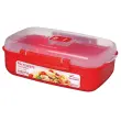 Bo&icirc;te pour micro-ondes RECTANGULAR, 525 ml, rouge - Sistema photo du produit