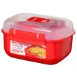 Bo&icirc;te pour micro-ondes RECTANGULAR, 1,25 l, rouge - Sistema photo du produit