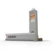 Bloqueur de port USB C 4 pièces + clé orange - Lindy photo du produit