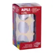 Rouleau de gommettes rondes Ø33 mm métallisées argent - Apli photo du produit