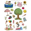 Gommettes thématiques L’Été 12 feuilles - Apli photo du produit