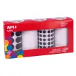 Gommettes rondes noir/blanc Ø 20 et 10,5 mm - Apli photo du produit
