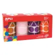 Bo&icirc;te de rouleaux de gommettes g&eacute;om&eacute;triques XL 4 couleurs - Apli photo du produit
