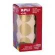 Rouleau de gommettes rondes &Oslash;33 mm m&eacute;tallis&eacute;es or - Apli photo du produit