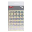 Gommettes rondes &Oslash; 20 mm argent holographique 3 feuilles - Apli photo du produit