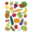 Gommettes th&eacute;matiques Fruits et l&eacute;gumes 12 feuilles - Apli photo du produit