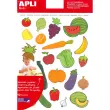 Gommettes th&eacute;matiques Fruits et l&eacute;gumes 12 feuilles - Apli photo du produit