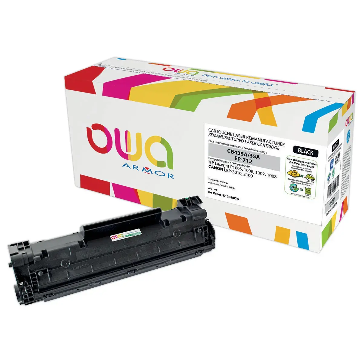 Toner éq. HP 35A - Noir - OWA photo du produit