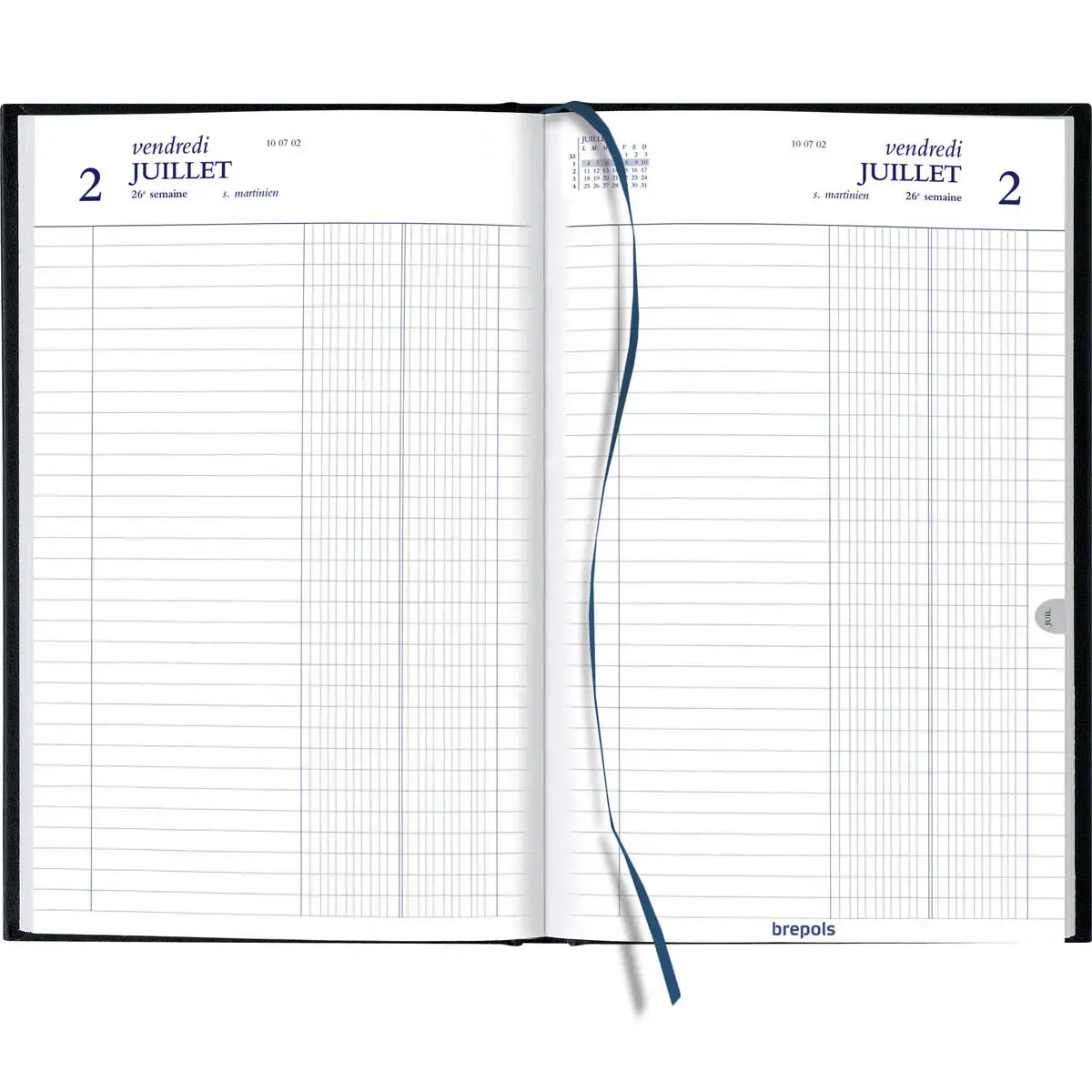 Agenda journalier banque 1 volume - 17x27cm - Noir - Janvier à décembre - BREPOLS photo du produit
