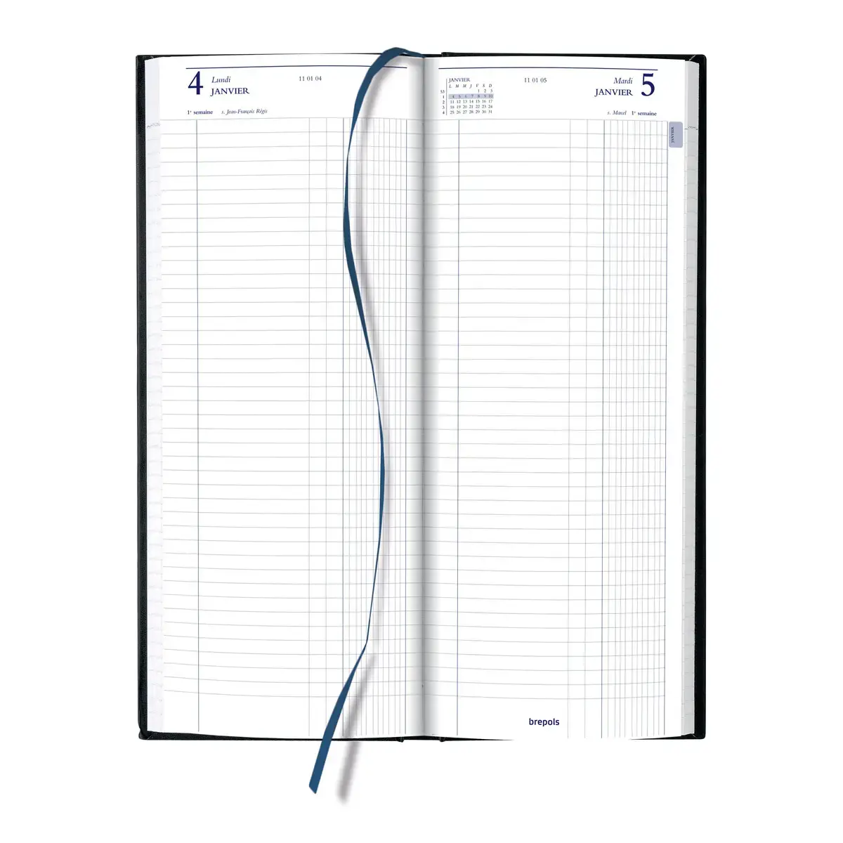 Agenda journalier  banque Euros/cents - 12,8x33 cm - Noir - Janvier &agrave; d&eacute;cembre - BREPOLS photo du produit