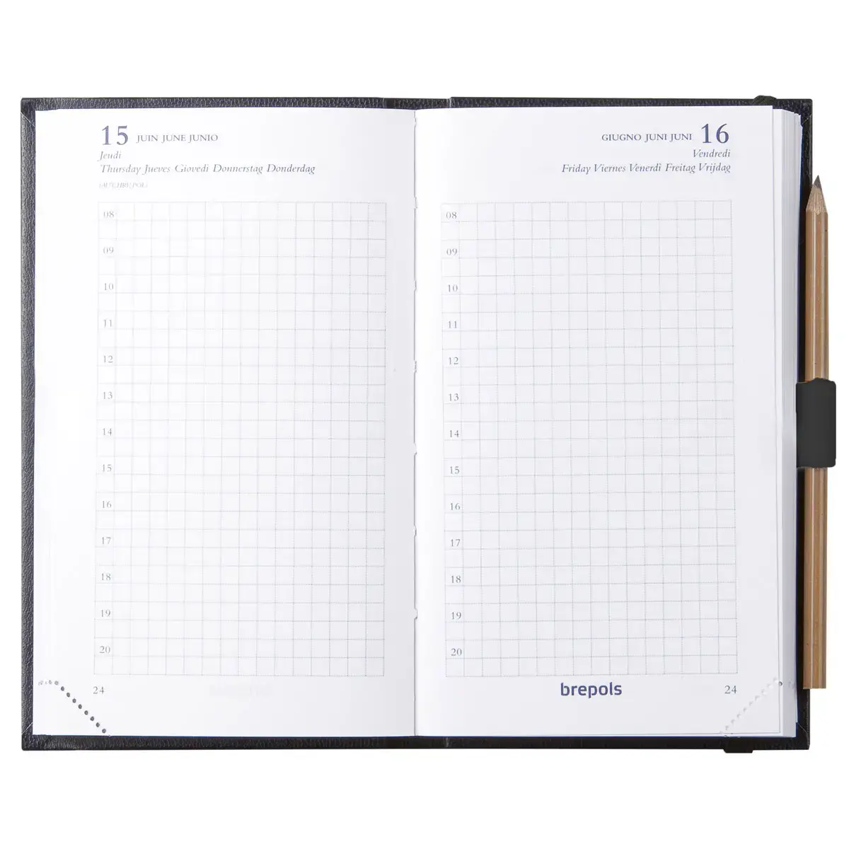 Agenda journalier &laquo; Chantier &raquo; + crayon - Janvier &agrave; d&eacute;cembre - 8,5 x 14,5 cm - BREPOLS photo du produit