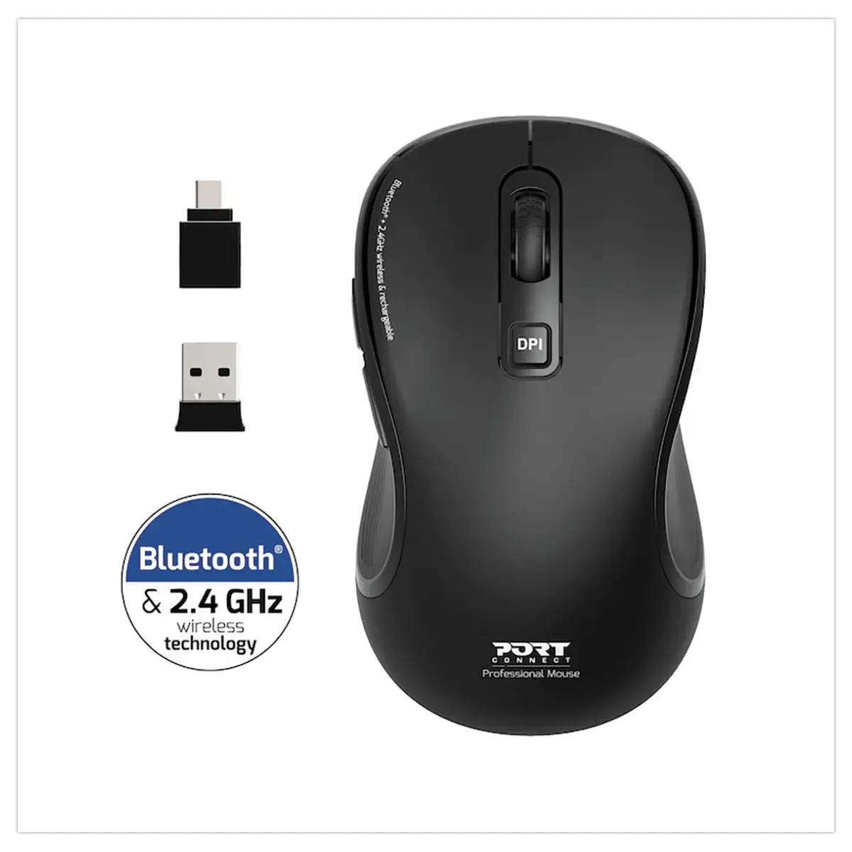 Souris ESSENTIEL sans fil Bluetooth rechargeable USB-C photo du produit