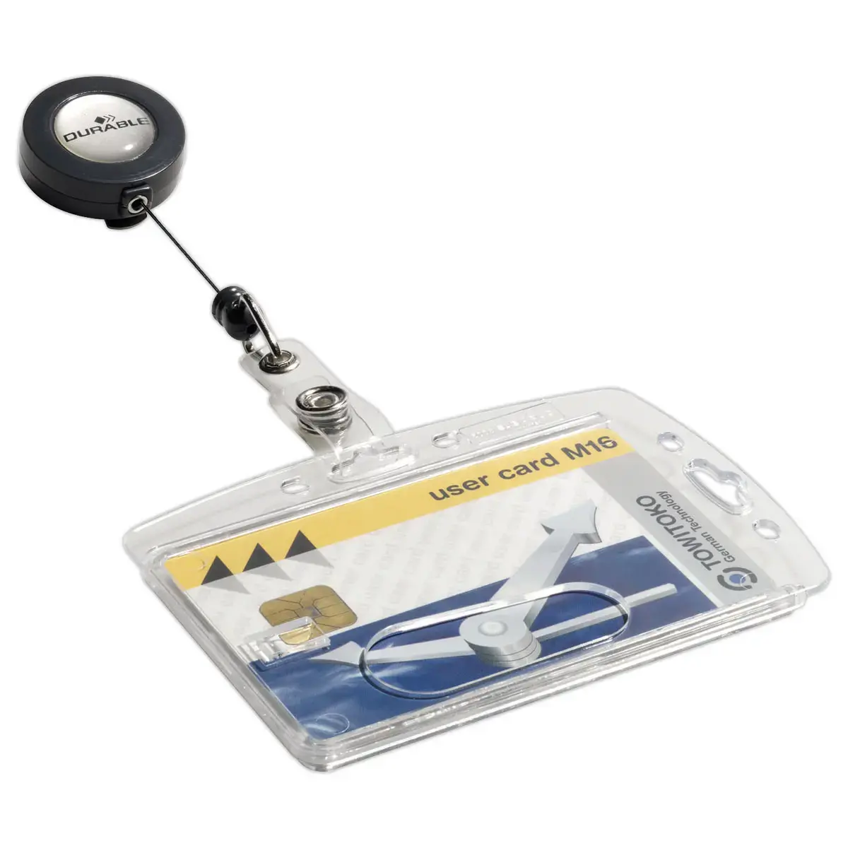 10 Porte-cartes magnétiques avec enrouleur - 1 carte - 8,6x5,4 cm - Durable photo du produit