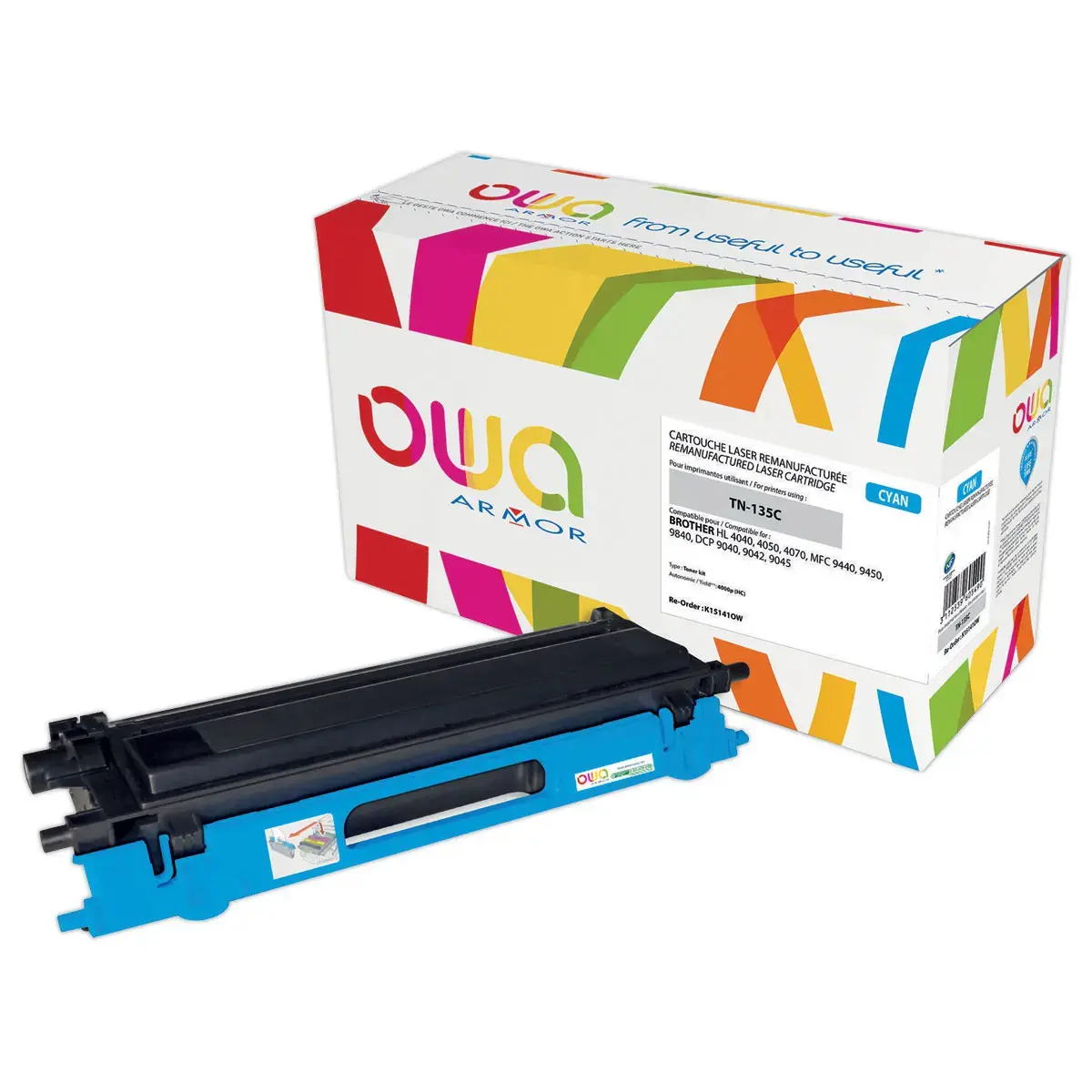 Toner éq. Brother TN-135C - Haute capacité - Cyan - OWA photo du produit