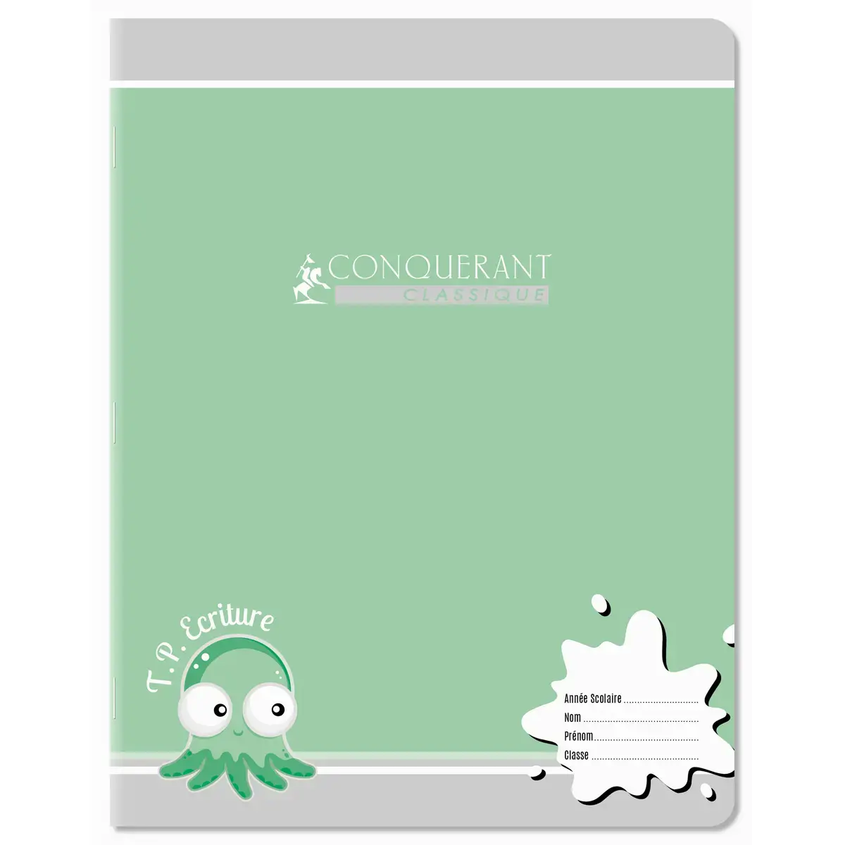 Cahier maternelle agrafé double ligne 18mm - A5+ 90g - 32 pages - Assortis - Conquérant photo du produit