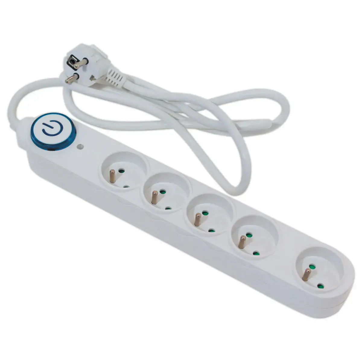 Bloc multiprises 5 prises - C&acirc;ble 1,5 m - Avec interrupteur photo du produit