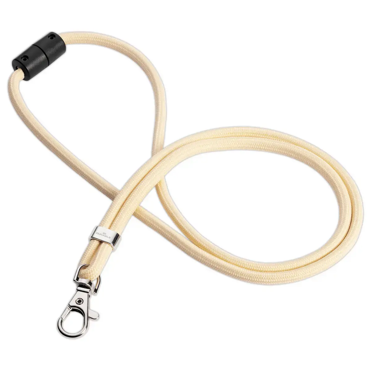 10 Cordon rond avec mousqueton - Blanc cass&eacute; - Durable photo du produit