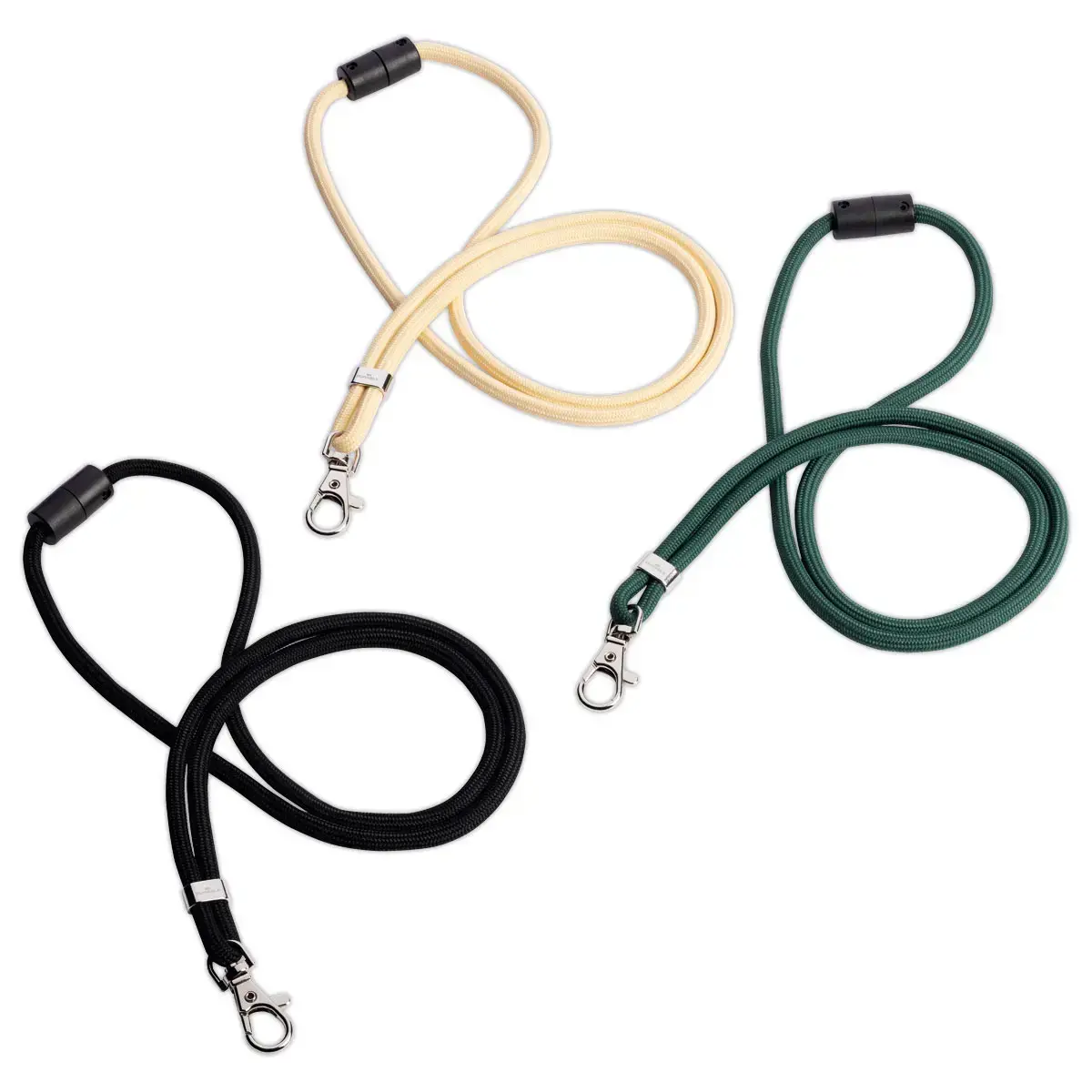 10 Cordon rond avec mousqueton - Blanc cass&eacute; - Durable photo du produit