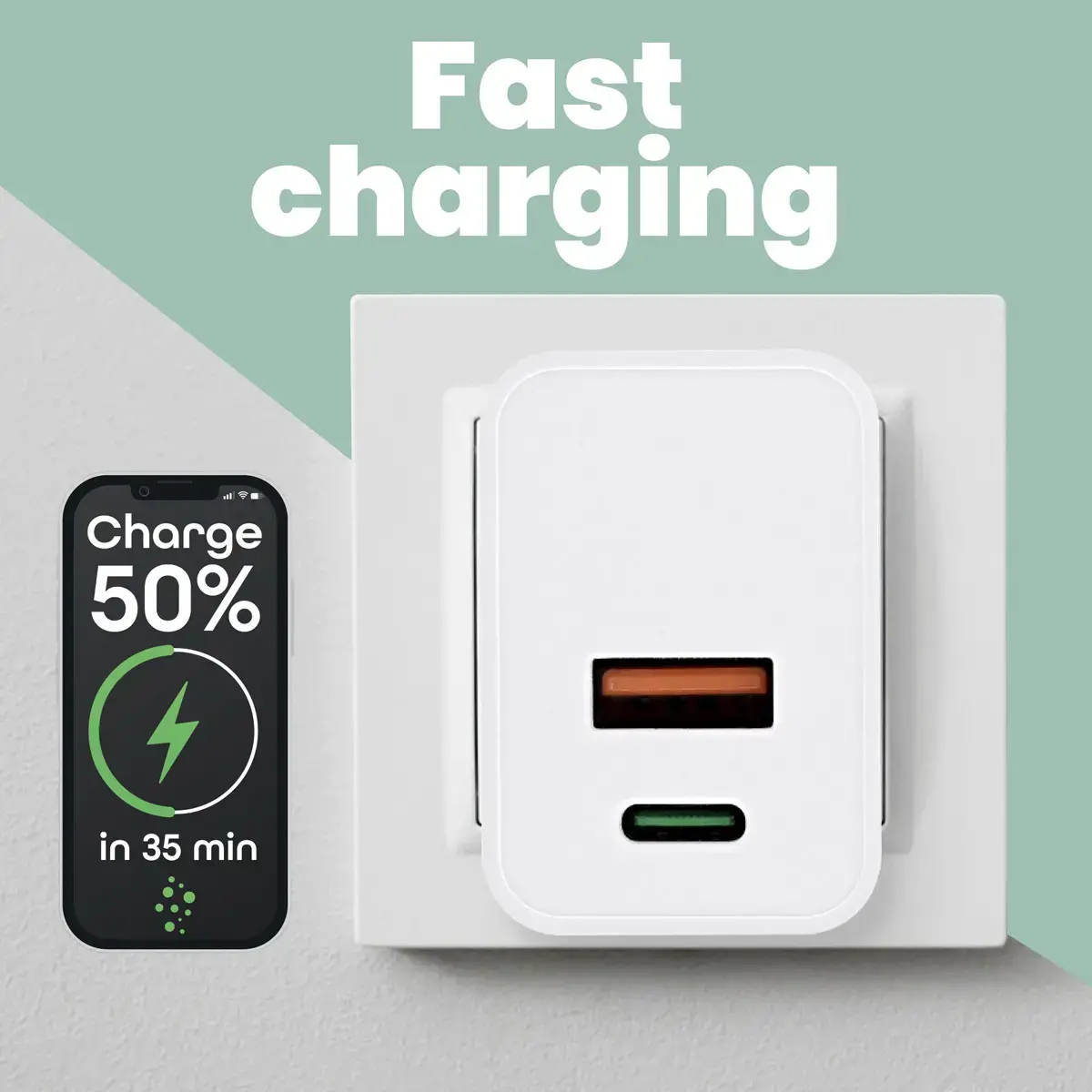 Chargeur secteur USB international 20W photo du produit
