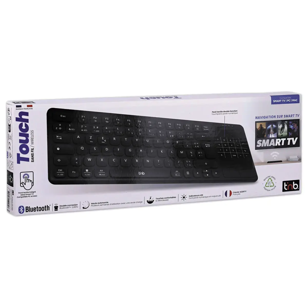 Clavier sans fil rechargeable SLIM TOUCH avec pavé tactile intégré photo du produit