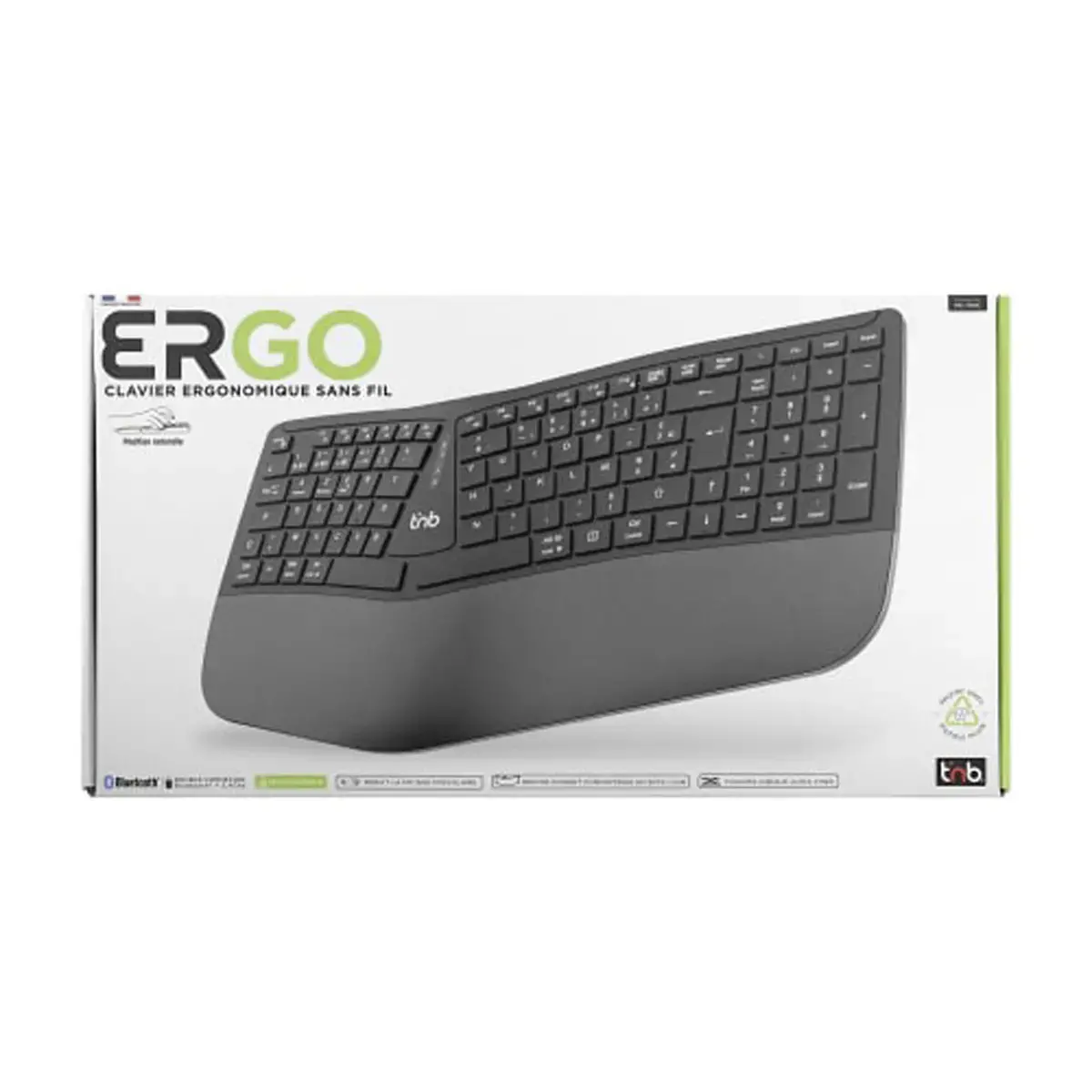 Clavier ergonomique sans fil rechargeable photo du produit