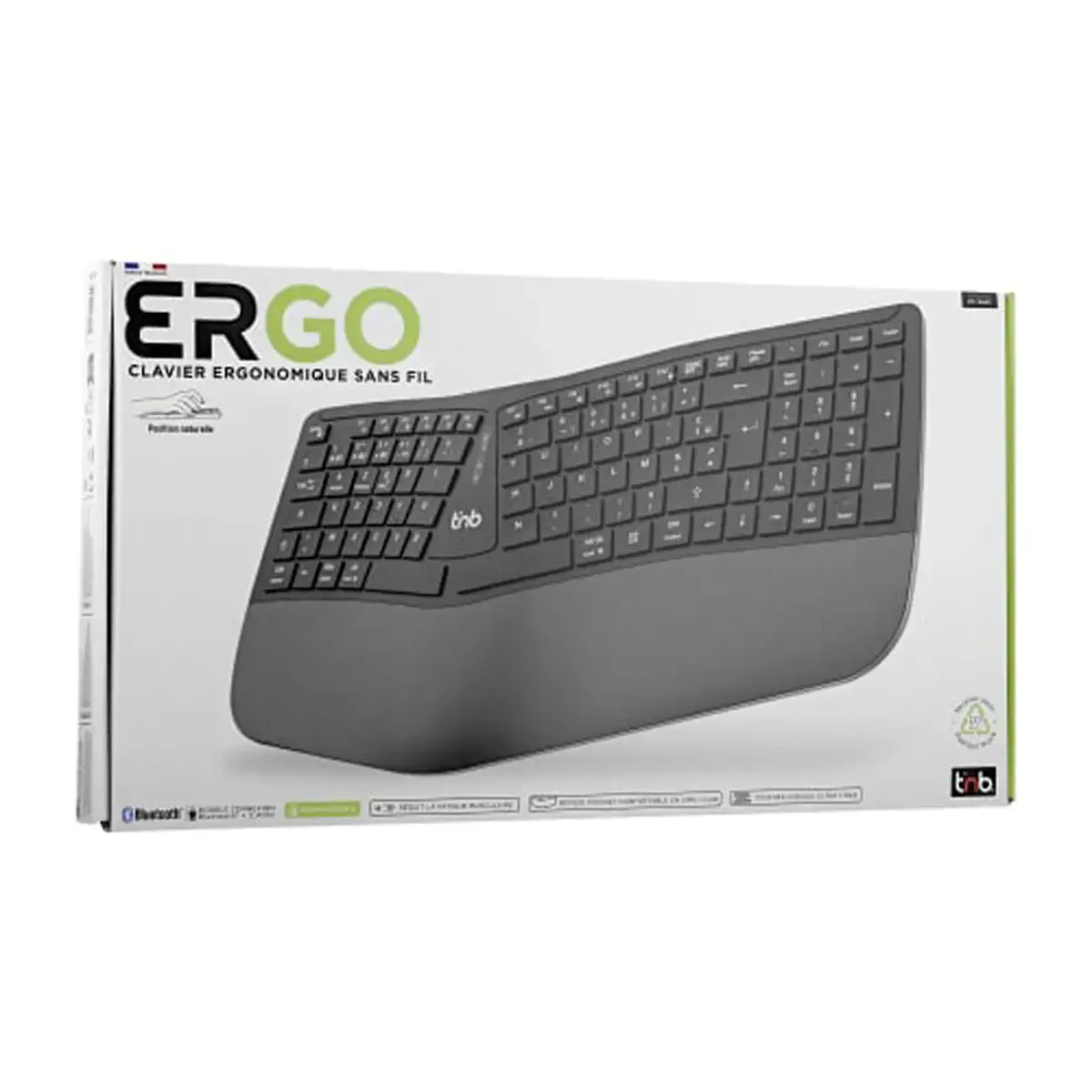 Clavier ergonomique sans fil rechargeable photo du produit