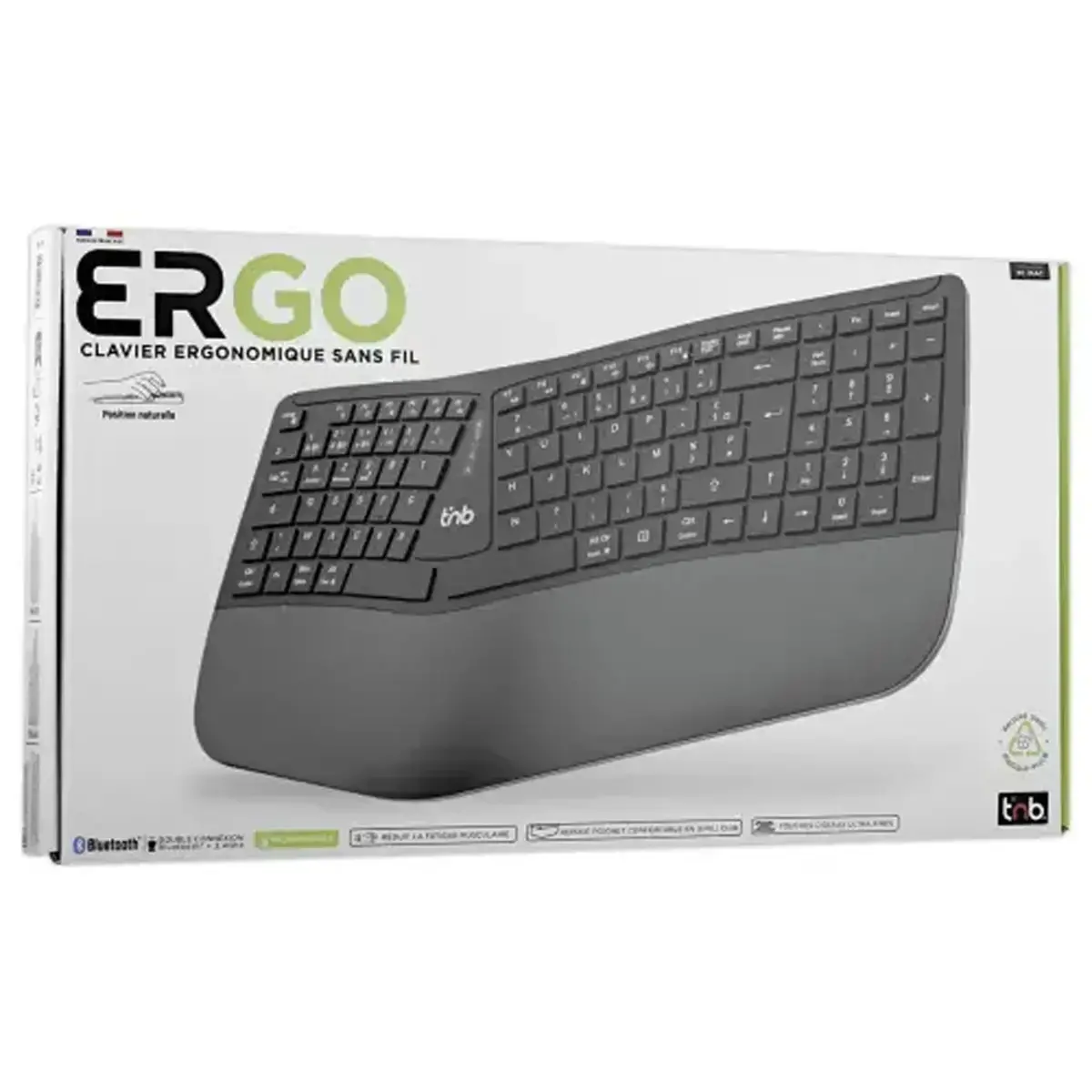 Clavier ergonomique sans fil rechargeable photo du produit