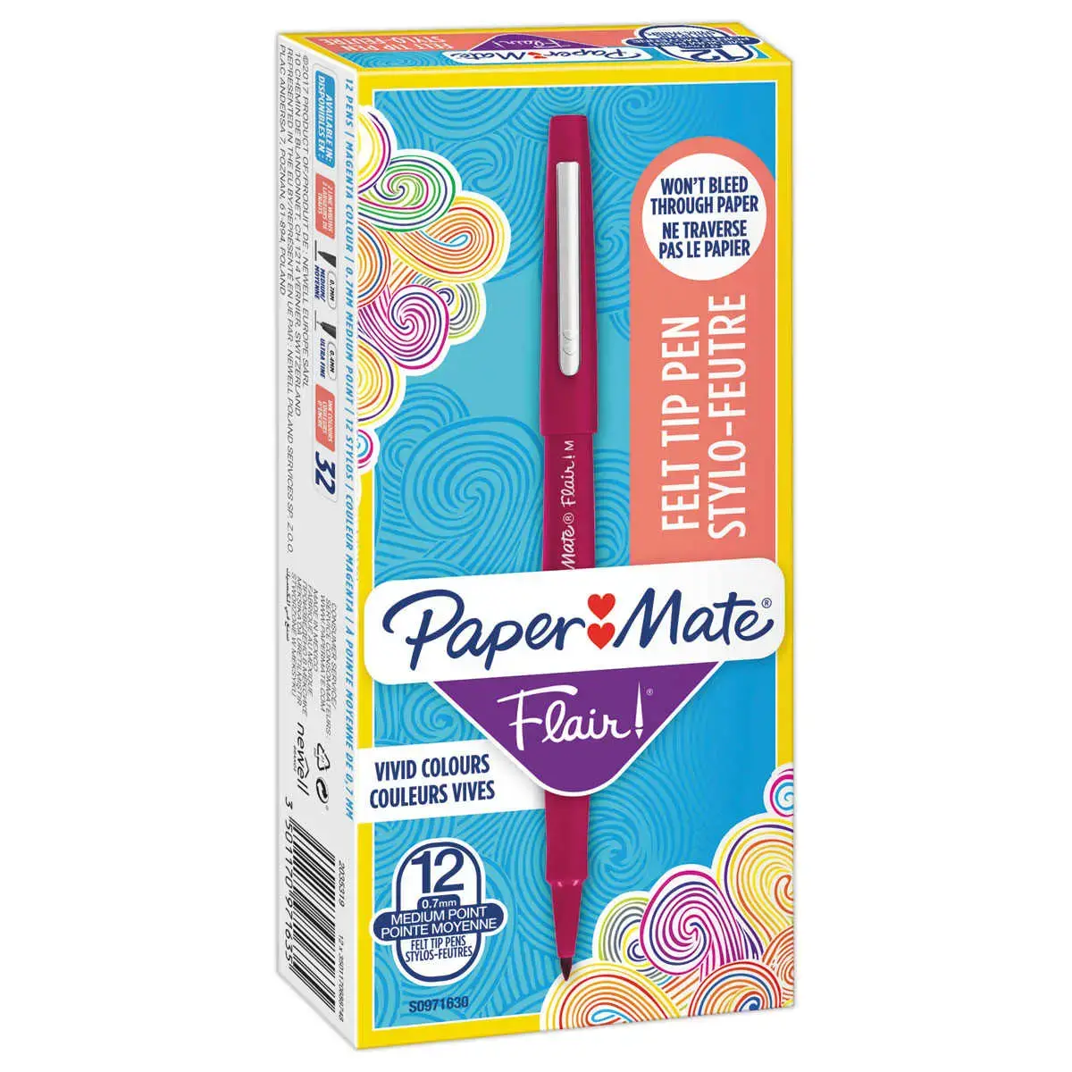 Feutre FLAIR - &Eacute;criture moyenne - Magenta - Papermate photo du produit