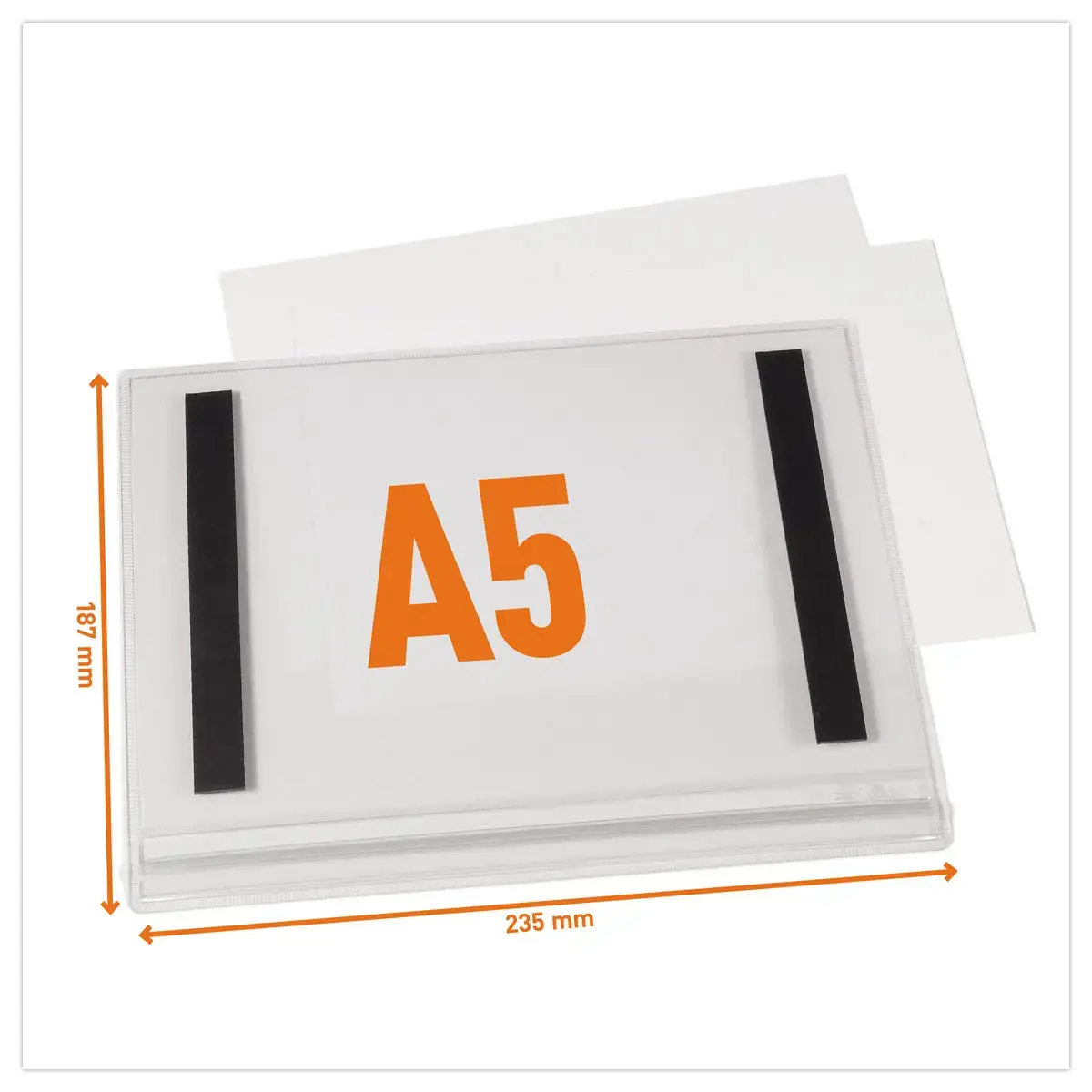 5 Pochettes d'affichage &eacute;tanches - A5 - Magn&eacute;tiques - Durable photo du produit