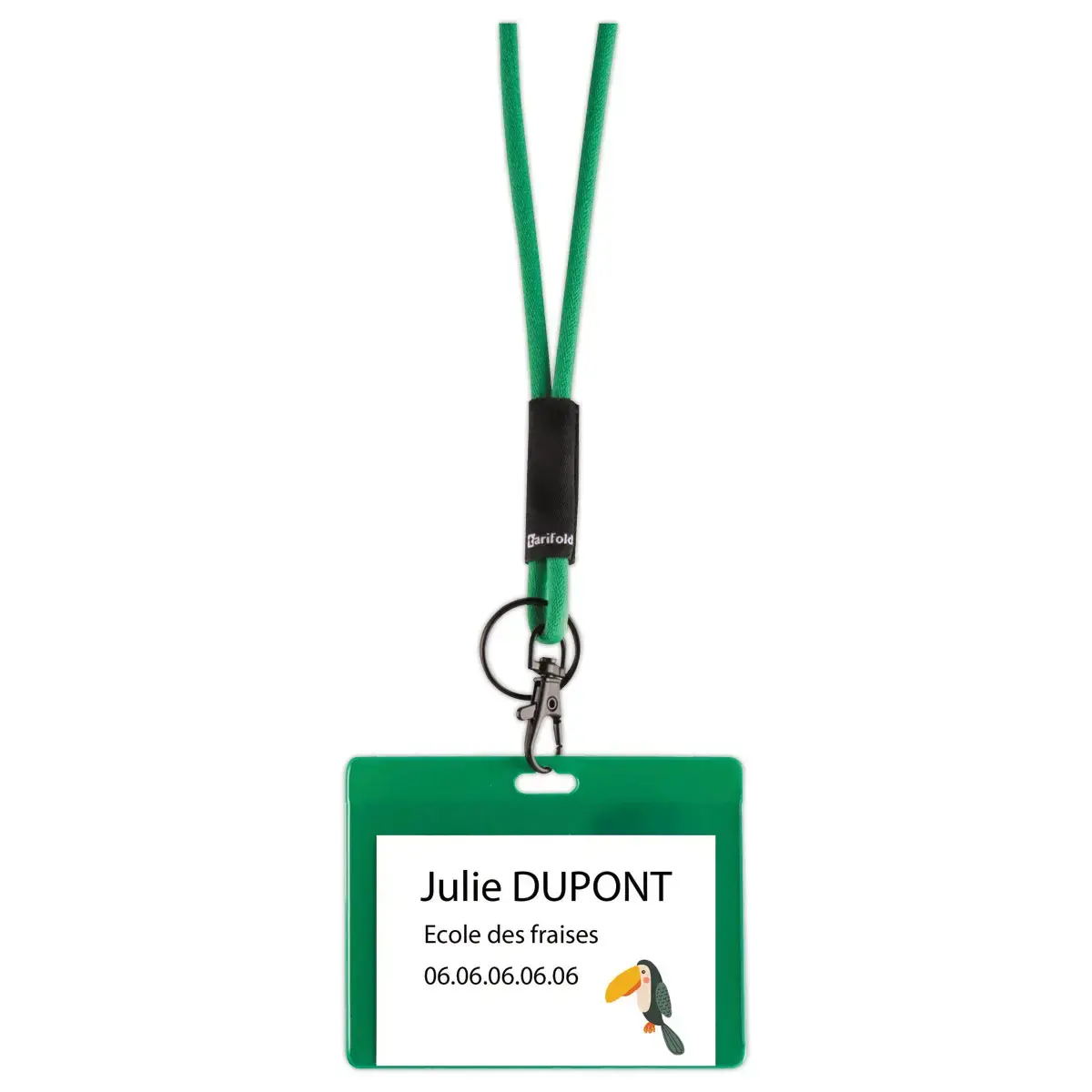 20 Porte-badge pochette ferm&eacute;e 60 x 90 mm - Vert photo du produit
