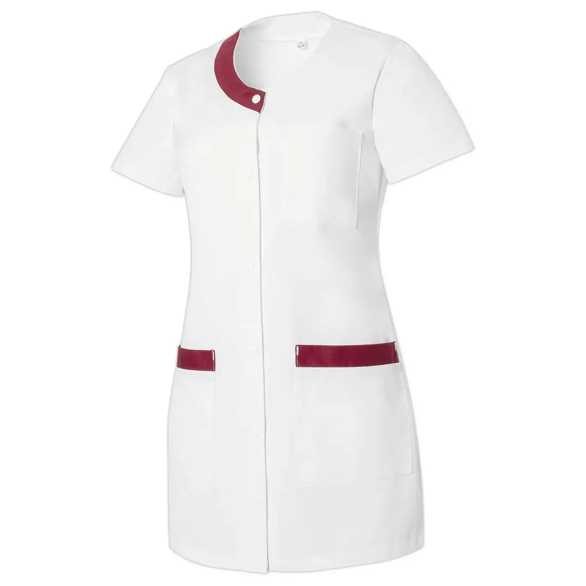Tunique médicale manches courtes f valentine hasson–blanc bordeaux–t.1 photo du produit