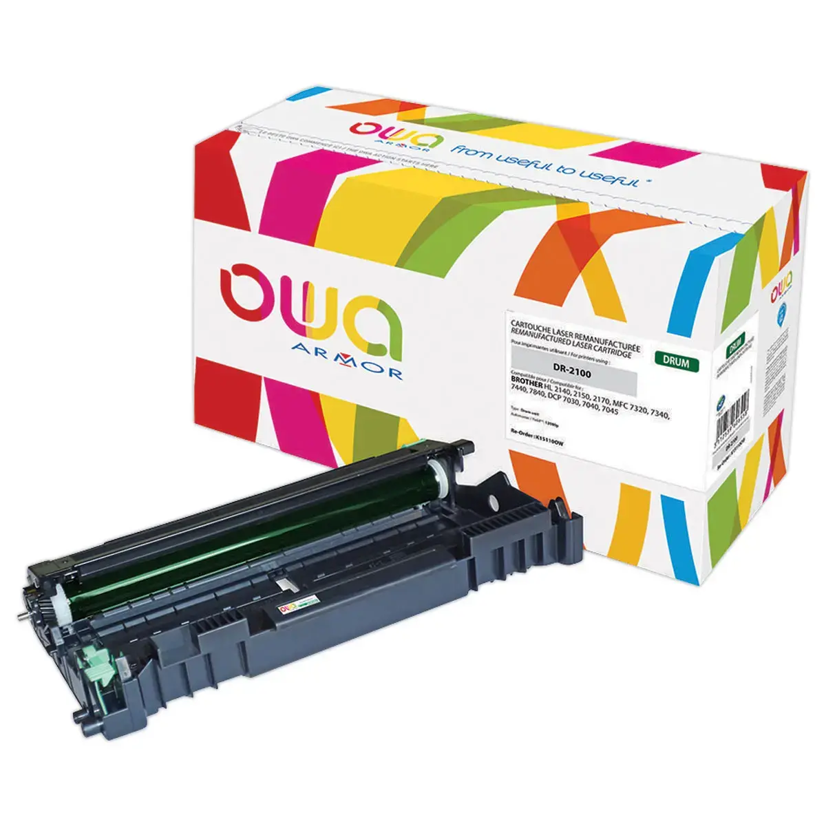 Tambour éq. Brother DR-2100 - Noir - OWA photo du produit