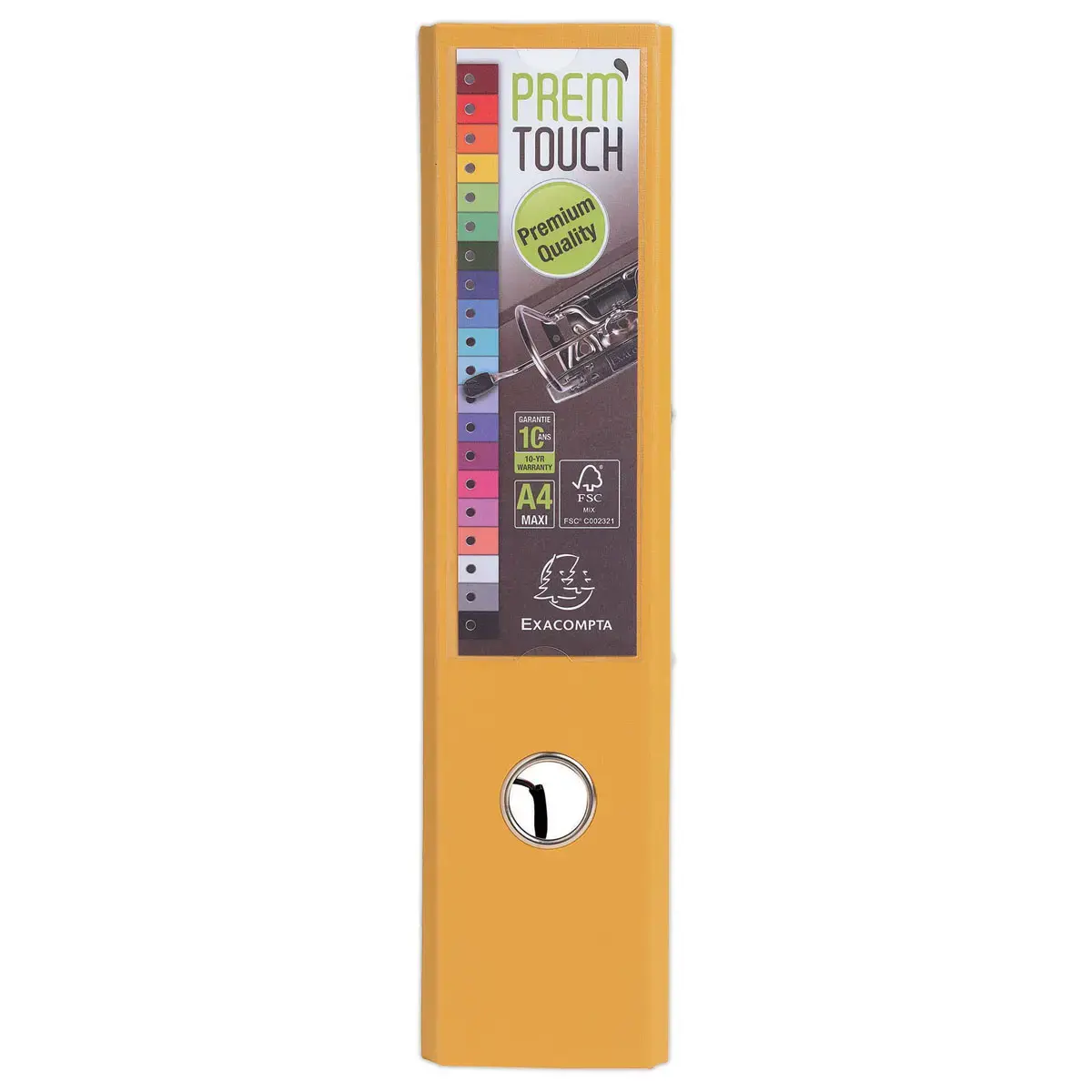 Classeur &agrave; levier jaune Prem'Touch - Exacompta photo du produit