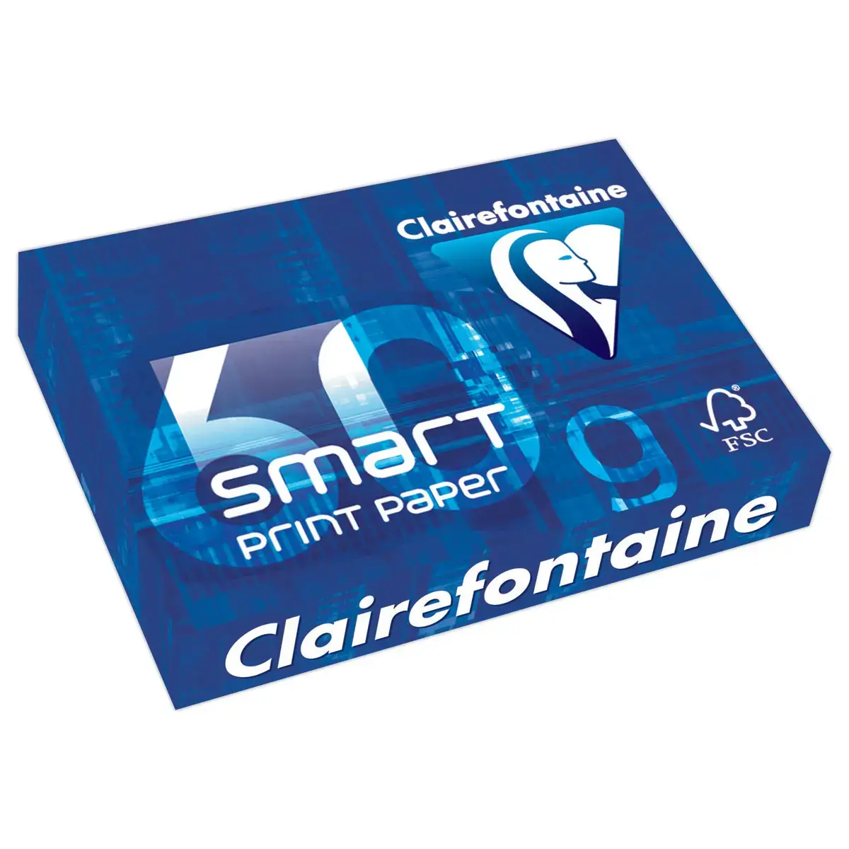 5 Ramettes de 500 feuilles de papier blanc Smart - A4 - 60g - Clairefontaine photo du produit
