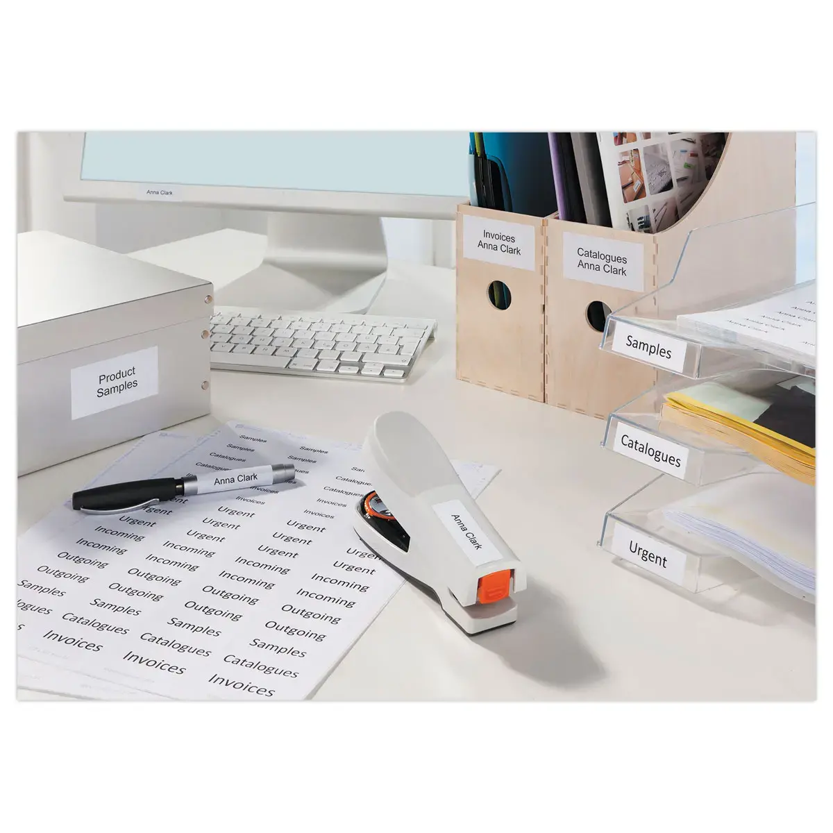 100 Planches de 24 &eacute;tiquettes blanches multi-usages -70x35mm - Avery photo du produit
