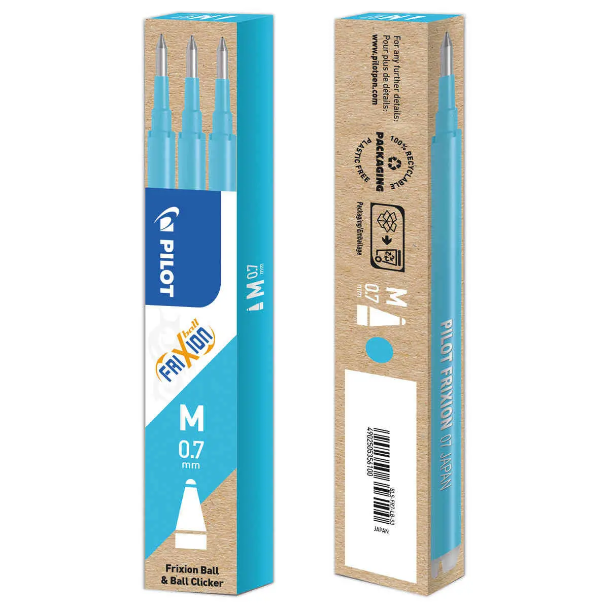 3 Recharges pour stylo Frixion Proclicker - Turquoise - PILOT photo du produit