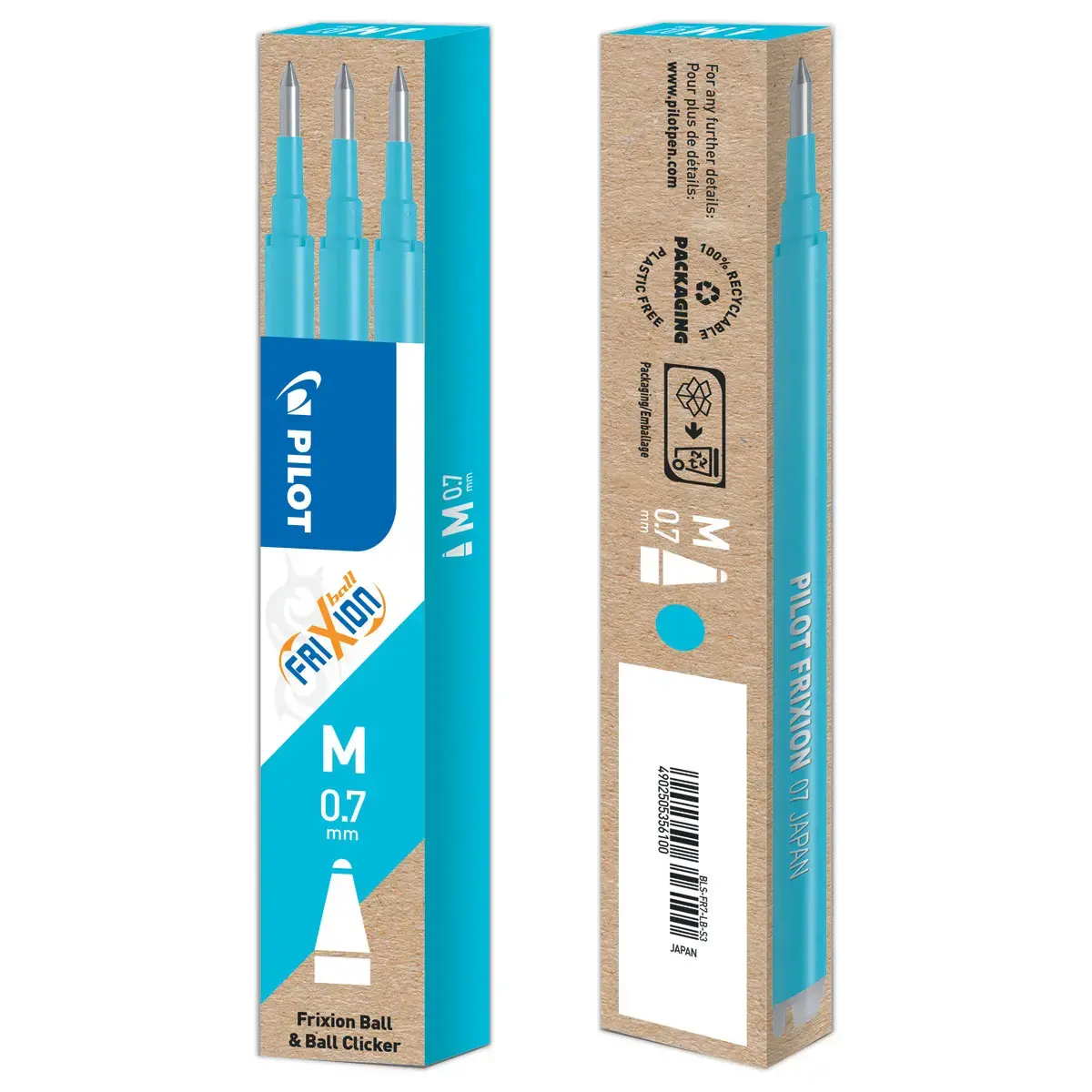 3 Recharges pour stylo Frixion Proclicker - Turquoise - Pilot photo du produit
