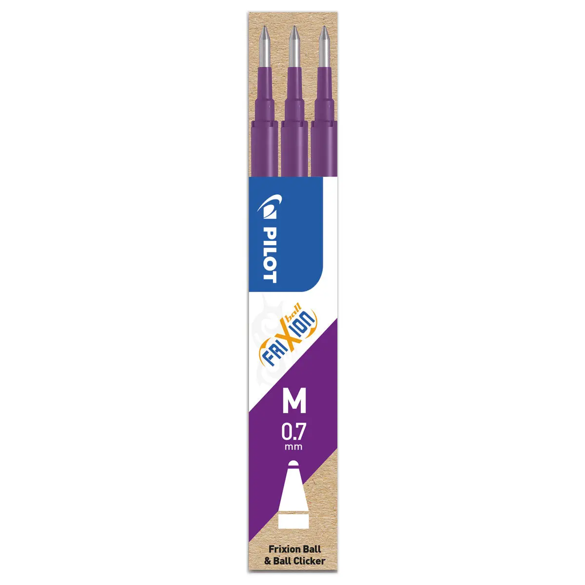 3 Recharges pour stylo Frixion - Violet - PILOT photo du produit