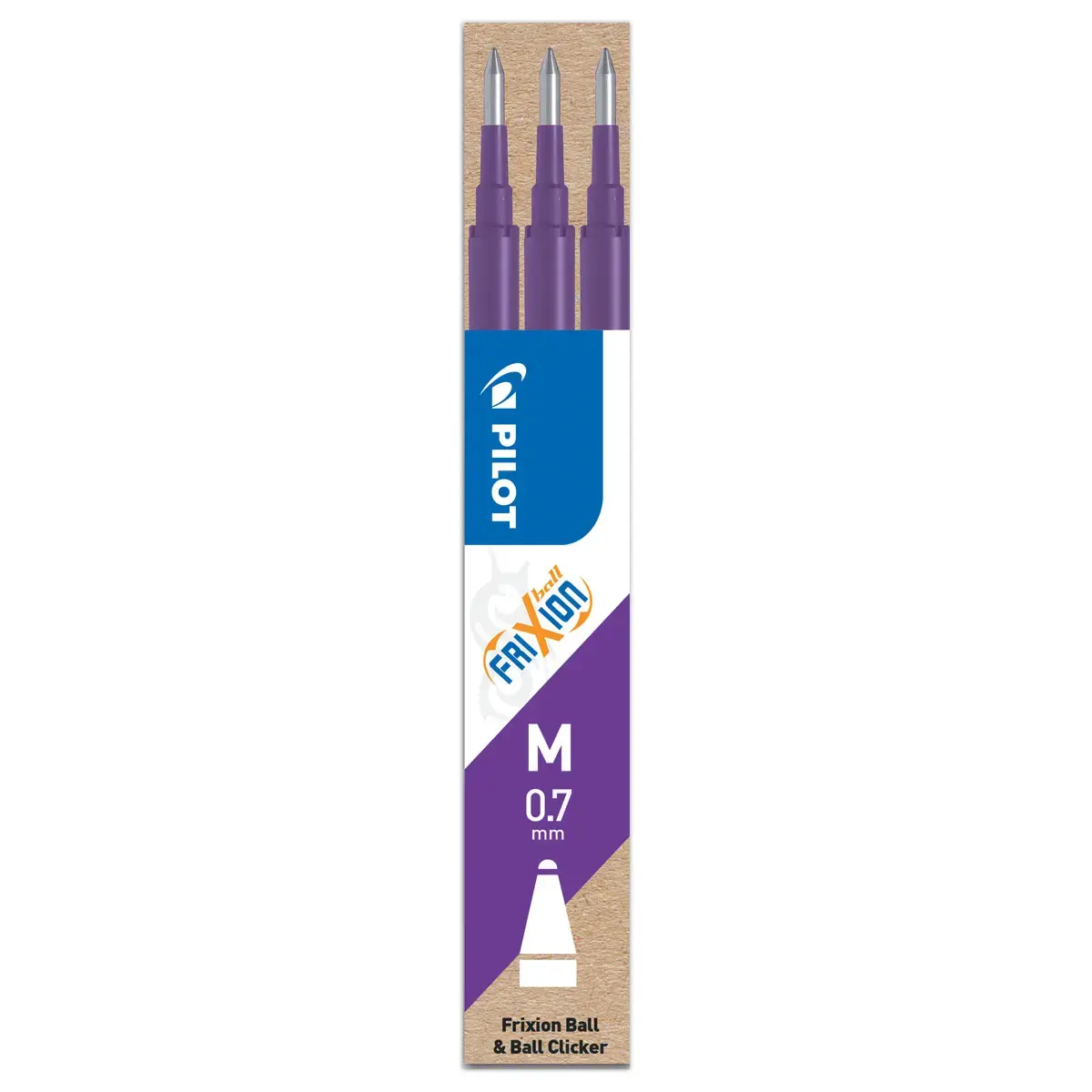3 Recharges pour stylo Frixion - Violet - Pilot photo du produit